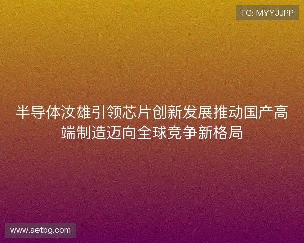 半导体汝雄引领芯片创新发展推动国产高端制造迈向全球竞争新格局